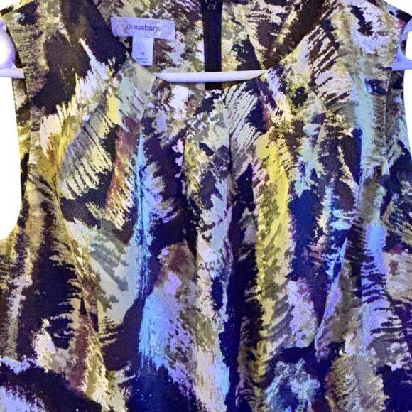 👛 (ANY 2/$30) DRESSBARN Sleeveless Tailored Camouflage Print Dress - Picture 5 of 9